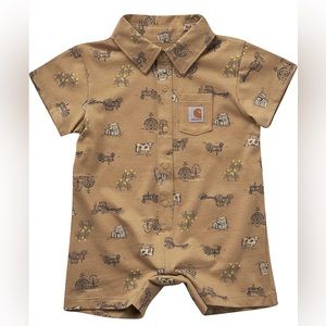 Carhartt Baby Boys Short-Sleeve Print Romper, Set of 2, Size 6 months